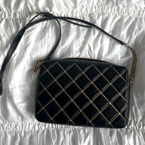 Michael Kors Black & Gold Structured Cross Body